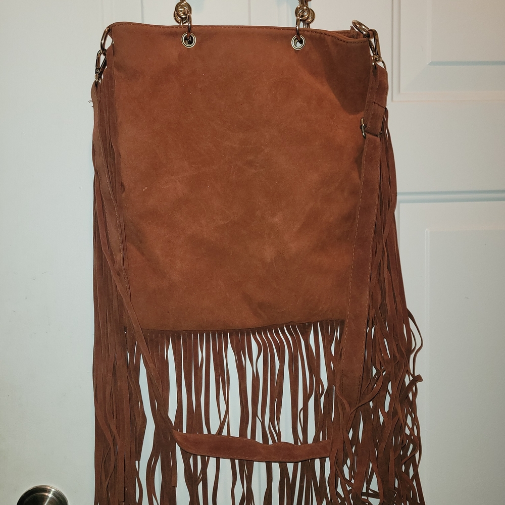 Fringe Brown Shoulder Bag